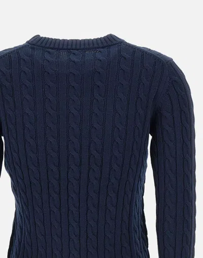 Shop Sun68 Midnight Blue Cable Knit Sweater