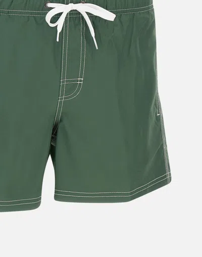 Shop Sundek Green Boardshort Swimsuit With Contrast Detailing