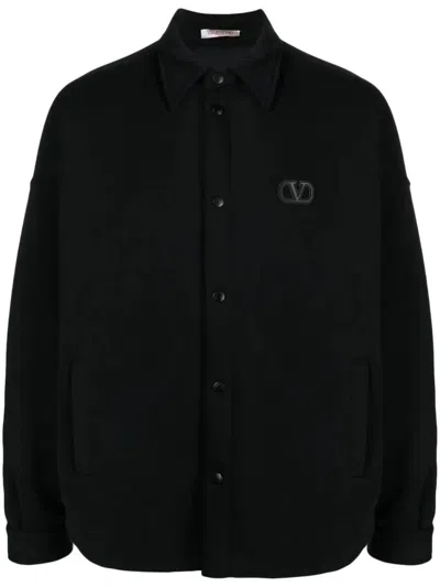 Shop Valentino Black Shirt For Man 4 V3 Mm00 F