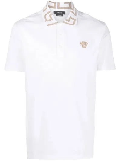 Shop Versace A87402 Man Optical White T Shirt And Polo