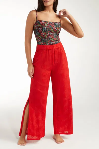 Shop Hermoza Eve Gaucho Pants In Red