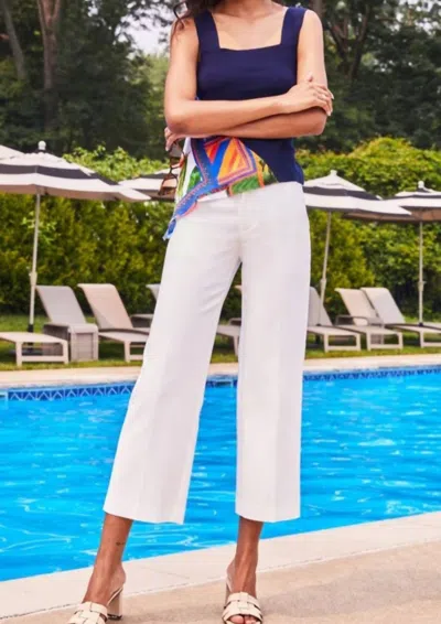 Ecru Franklin Wide Leg Cropped Pant In White In White