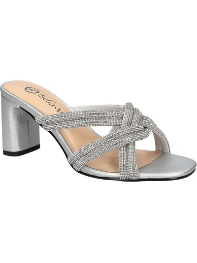 Bella Vita Carmen Womens Faux Leather Rhinestone Heels In Multi