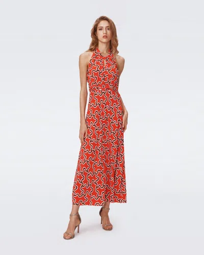 Shop Diane Von Furstenberg Nyck Dress By  In Size 12 In Tiny Cloud Patch Red