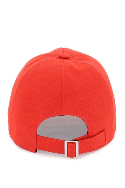 Shop Ferragamo Logo Baseball Cap Men In Red