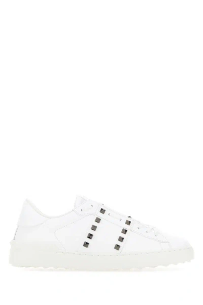 Valentino Garavani Valentino Rockstud Untitled Leather Sneaker In White
