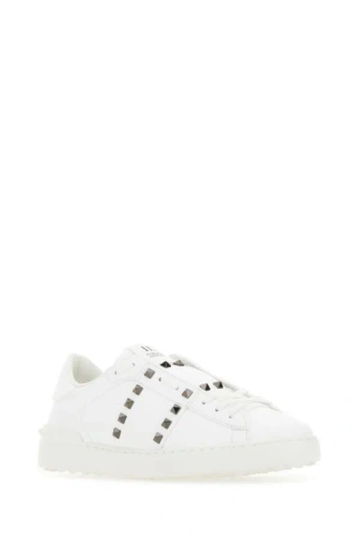 Valentino Garavani Valentino Rockstud Untitled Leather Sneaker In White