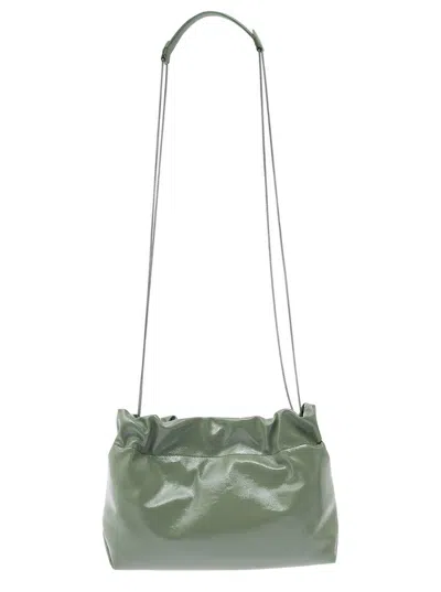 Shop Brunello Cucinelli 'soft' Green Shoulder Bag With Precious Chain In Suede Woman