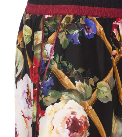 Dolce & Gabbana Floral-print Silk Pajama Shorts In Multicolour