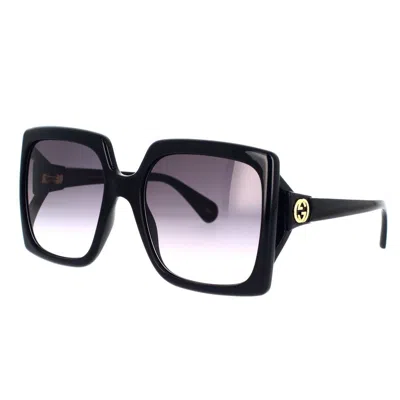 Gucci Interlocking G Oversized Square-frame Sunglasses In Black