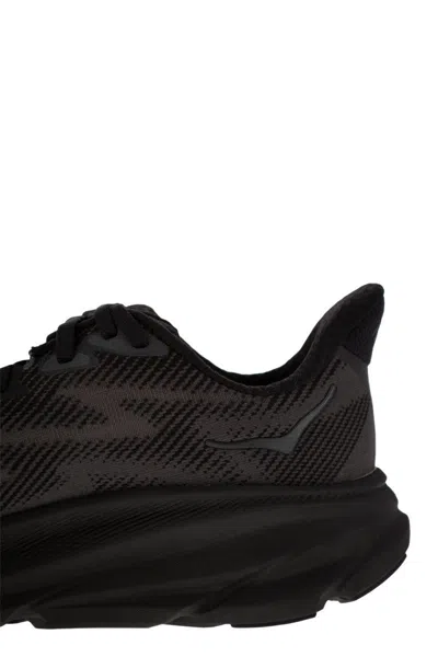 Shop Hoka Clifton 9 - Breathable Sports Shoe In Black / Black