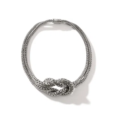 John Hardy Love Knot Graduated Necklace In Silver