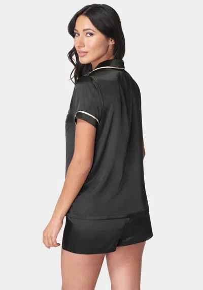 Bebe Button Up Short Set In Black