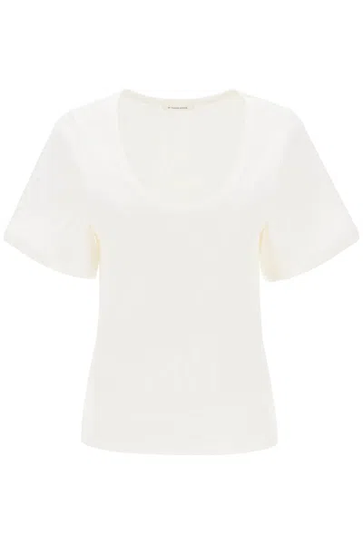 Shop By Malene Birger Lunai Ribbed T Shirt In White