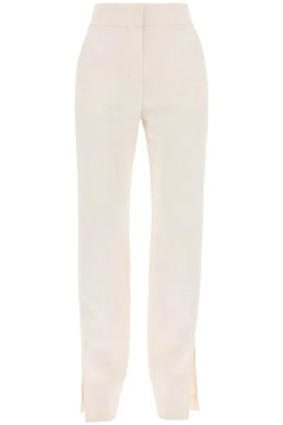 Shop Jacquemus Le Pantalon Tibau Slit Pants In Bianco