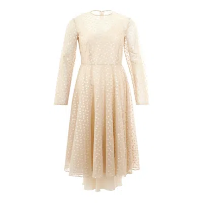 Lardini Dress Tulle With Gold Applications In Beige
