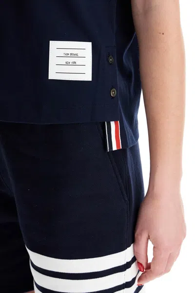 Shop Thom Browne T Shirt Boxy Con Taschino In Blue