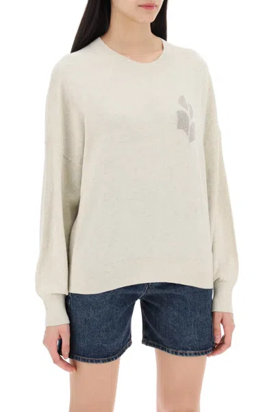 Shop Isabel Marant Étoile Isabel Marant Etoile Newton Cardigan With Logo Intarsia In 粉色的