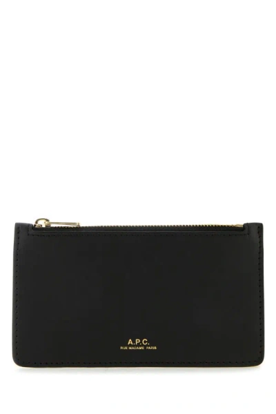 Shop Apc A.p.c. Woman Black Leather Willow Card Holder