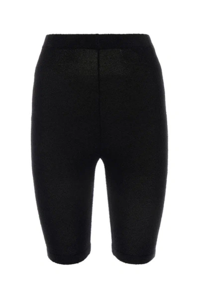Shop Balenciaga Woman Black Stretch Terry Fabric Leggings