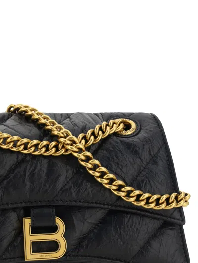 Shop Balenciaga Women Hourglass Small Shoulder Bag In Black