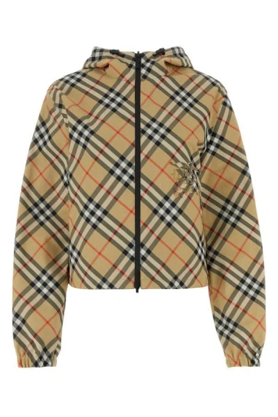 Shop Burberry Woman Printed Polyester Reversible Jacket In Multicolor