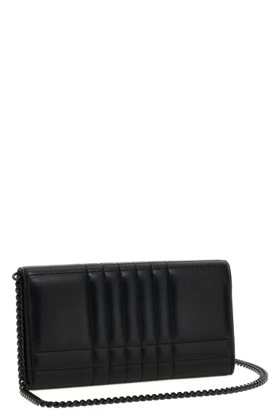 Shop Burberry Women 'lola' Wallet On Chain In Black