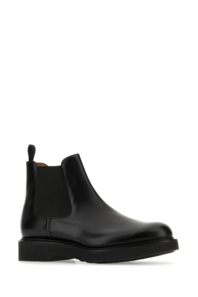 Shop Church's Man Black Leather Leicester Ankle Boots
