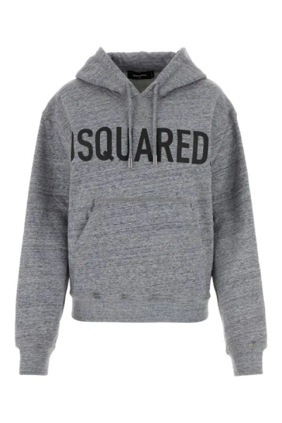 Dsquared2 Dsquared Melange Grey Cotton Sweatshirt In Gray