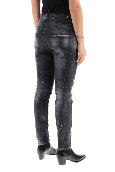 Shop Dsquared2 Dark Clean Wash 'jennifer' Jeans Women In Black