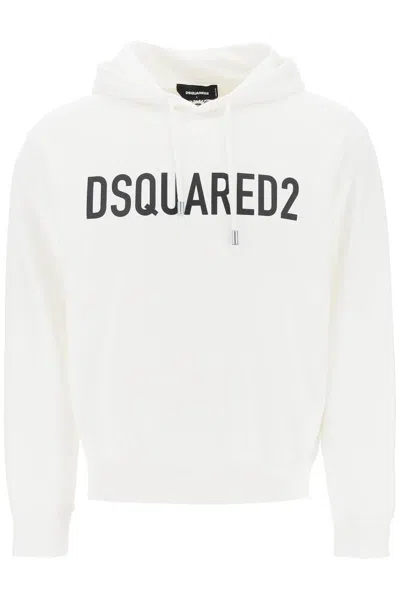 Shop Dsquared2 Logo Print Hoodie Men In White