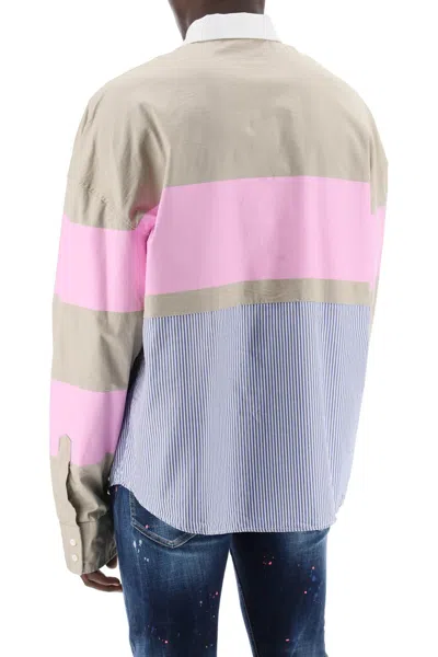 Shop Dsquared2 Oversized Hybrid Shirt Men In Multicolor