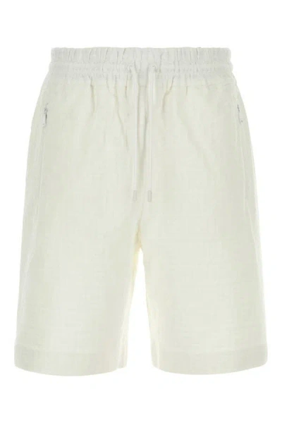 Shop Fendi Man Shorts In Cream