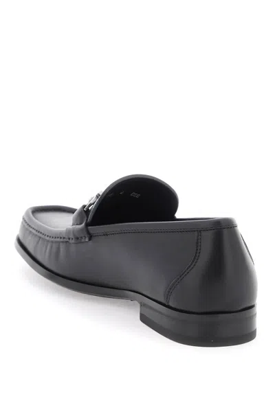 Shop Ferragamo Smooth Leather Loafers With Gancini Men In Multicolor