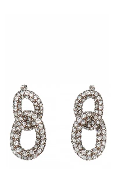 Shop Isabel Marant Women Crystal Earrings In Silver