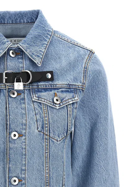 Shop Jw Anderson J.w.anderson Women 'padlock Strap Trucker' Jacket In Blue