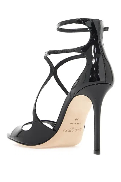 Shop Jimmy Choo Patent Leather Azia 95 Sandals Women In Black
