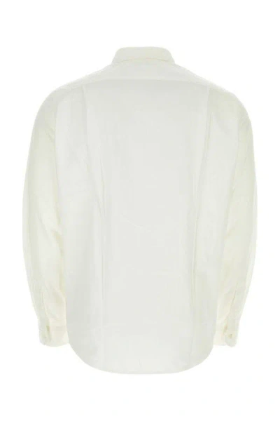 Junya Watanabe Classic Button-up Shirt With Embroidered Detail In White