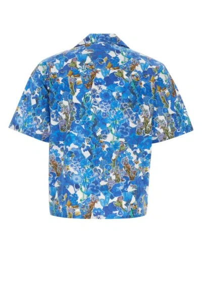Shop Marni Man Printed Poplin Shirt In Multicolor