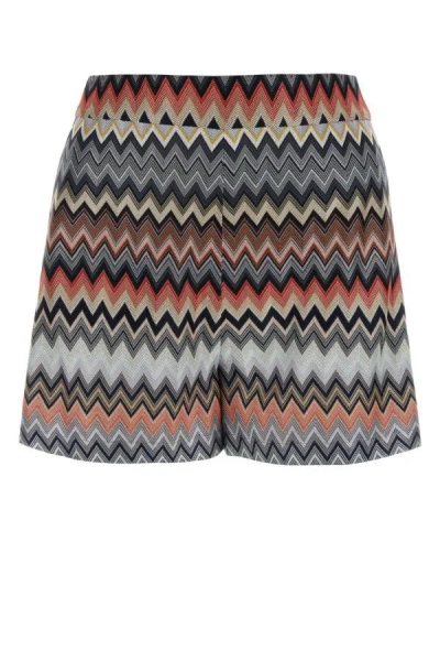 Shop Missoni Woman Embroidered Cotton Blend Shorts In Multicolor