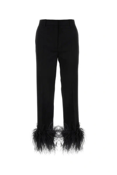 Shop Miu Miu Woman Black Stretch Grain De Poudre Pant