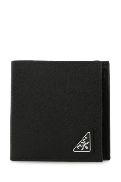Shop Prada Man Black Leather Wallet