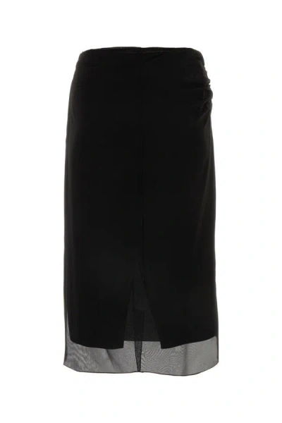 Shop Prada Woman Black Georgette Skirt