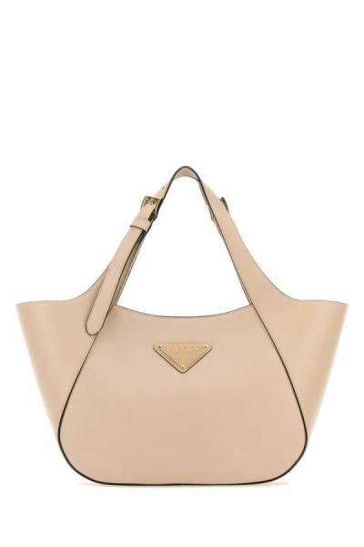 Shop Prada Woman Light Pink Leather Handbag