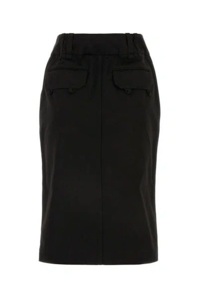 Shop Saint Laurent Woman Black Denim Skirt