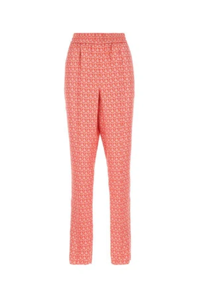 Ferragamo High-waisted Trousers In Multicolor