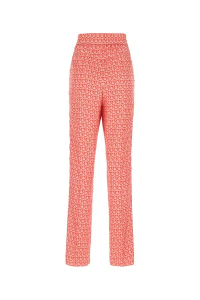 Ferragamo High-waisted Trousers In Multicolor