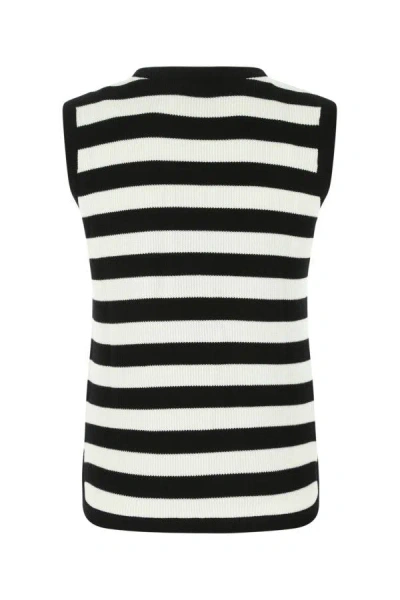 Ferragamo Stripe-pattern Virgin-wool Vest In Multicolor