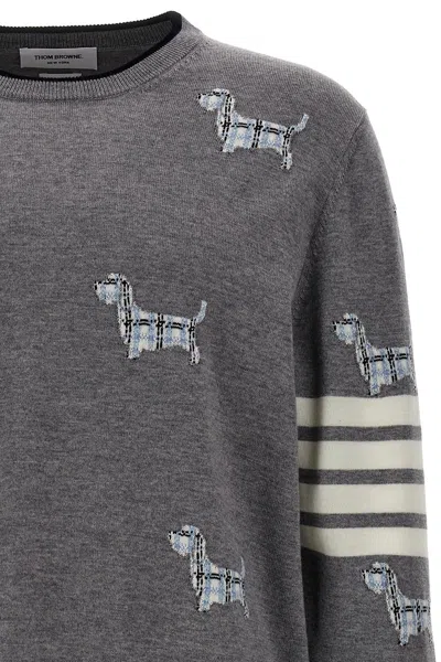 Shop Thom Browne Men 'hector' Sweater In Gray