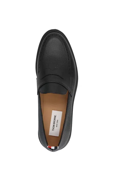 Shop Thom Browne Men 'penny' Loafers In Black